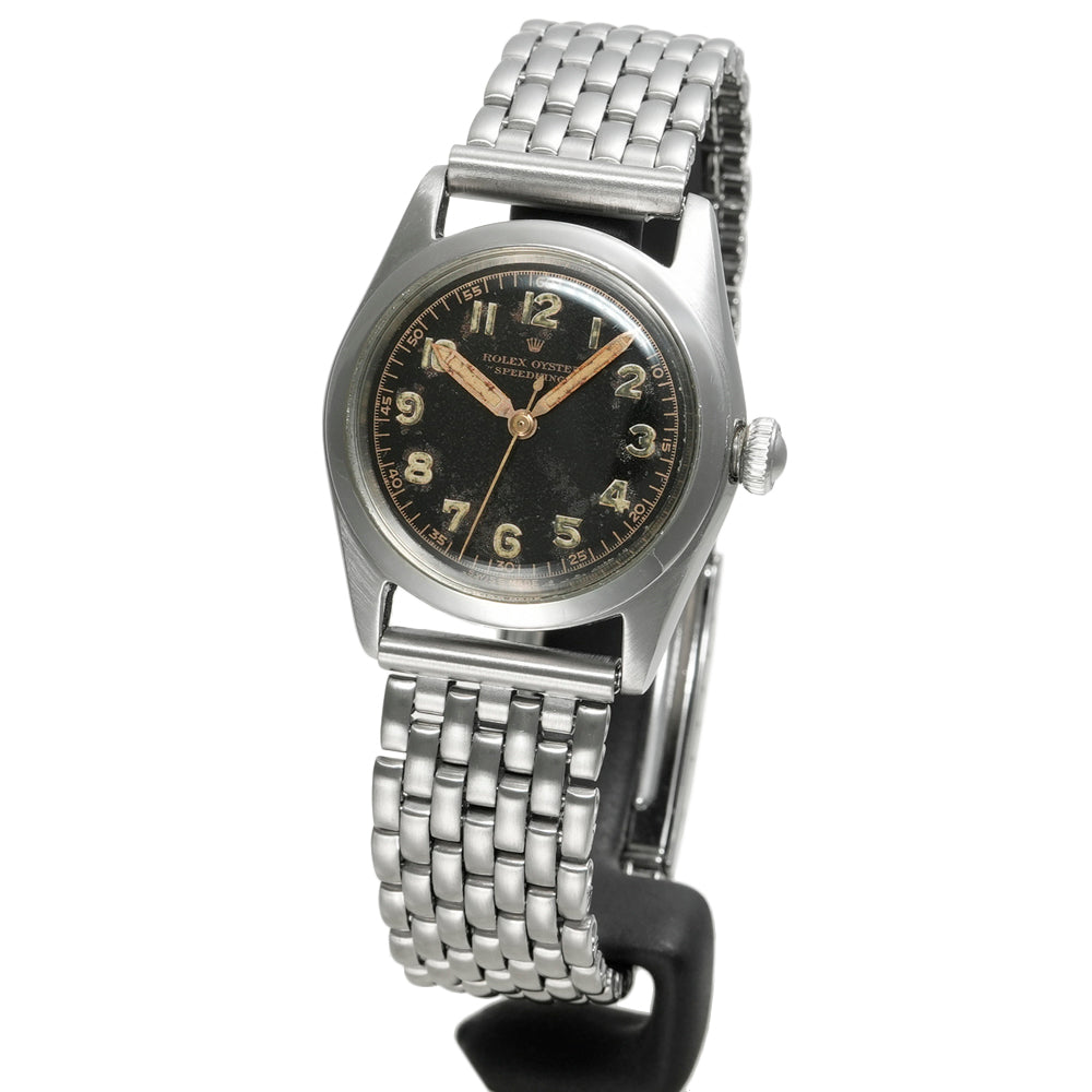 ROLEX オイスタースピードキング ブラックミラーダイヤル 1945年頃製造 Ref.4220 アンティーク品 ユニセックス 腕時計 ロレックス ROLEX オイスタースピードキング ブラックミラーダイヤル