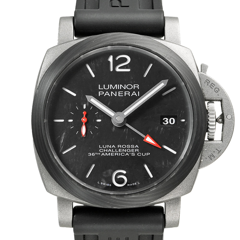 ルミノール ルナロッサ GMT 42mm 箱・2021年3月国内正規保証書付き Ref.PAM01096 中古品 メンズ 腕時計 パネライ ルミノール ルナロッサ GMT 42mm 箱・2021年3月国内正規