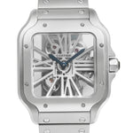 サントス ドゥ カルティエ スケルトン LM 替えの純正革ベルト・バックル付き Ref.WHSA0007 中古品