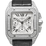 サントス100 XL クロノグラフ アフターダイヤモンド Ref.W20090X8 中古品