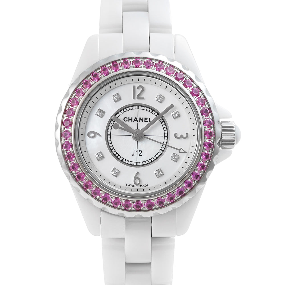 Chanel J12 diamonds stainless steel and ceramic watch